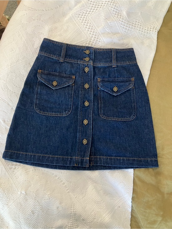Sezane Dresses & Skirts - Sezane Indigo Button-Front Denim Mini Skirt